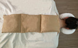 Triple Square Cherry Stone Pillow in Tan Ultra-Suede