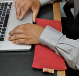 Hot Cherry Eye Pillow in Red Denim