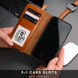 Casper Leather iPhone 15 Plus Wallet Case | Detachable MagSafe Compatible RFID Protection