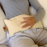 Hot Cherry Rectangular/Cervical Neck Pillow in Unbleached, Pre-washed, Natura Denim with Cherry Print Pillowcase