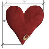 Heart-Shaped Hot Cherry Pillow in Red Denim