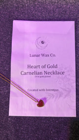 Heart of Gold Carnelian Necklace // Passion + Commitment + Longevity