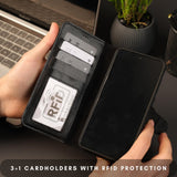 Buffalo Leather Samsung Galaxy S24 Wallet with Detachable Case