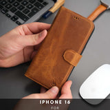 Casper iPhone 16 Wallet Case Leather MagSafe