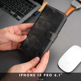 Casper Leather iPhone 15 Pro Wallet Case | Detachable MagSafe Compatible RFID Protection