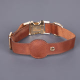 Charlotte Handcrafted Calfskin Leather Dog Collar - Compatible with AirTag