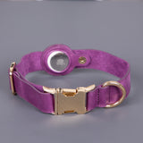 Charlotte Handcrafted Calfskin Leather Dog Collar - Compatible with AirTag